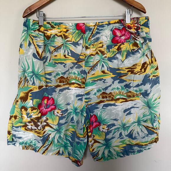 Vintage Tommy Hilfiger Mens Swim Trunks Large Pockets Tropical Floral Hawaiian - Picture 6 of 6